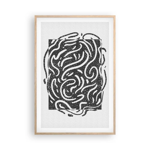 Affiche dans un chêne clair - Poster - Abstraction : la danse de la joie - 61x91 cm