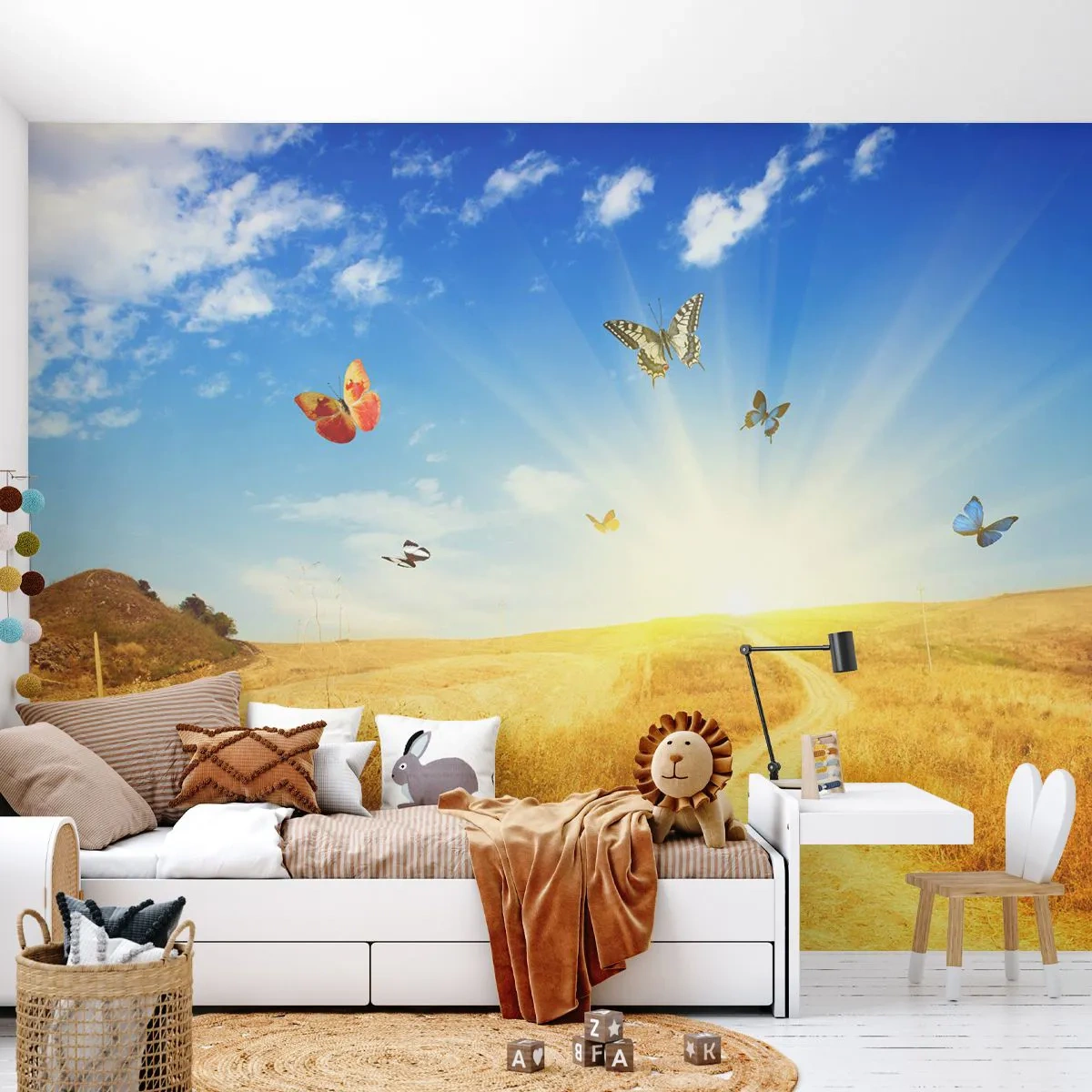Papier Peint Autocollant Deluxe Sticker - Et comment ne pas aimer l'été ? - Paysage, Papillons, Nature - 250x175 cm