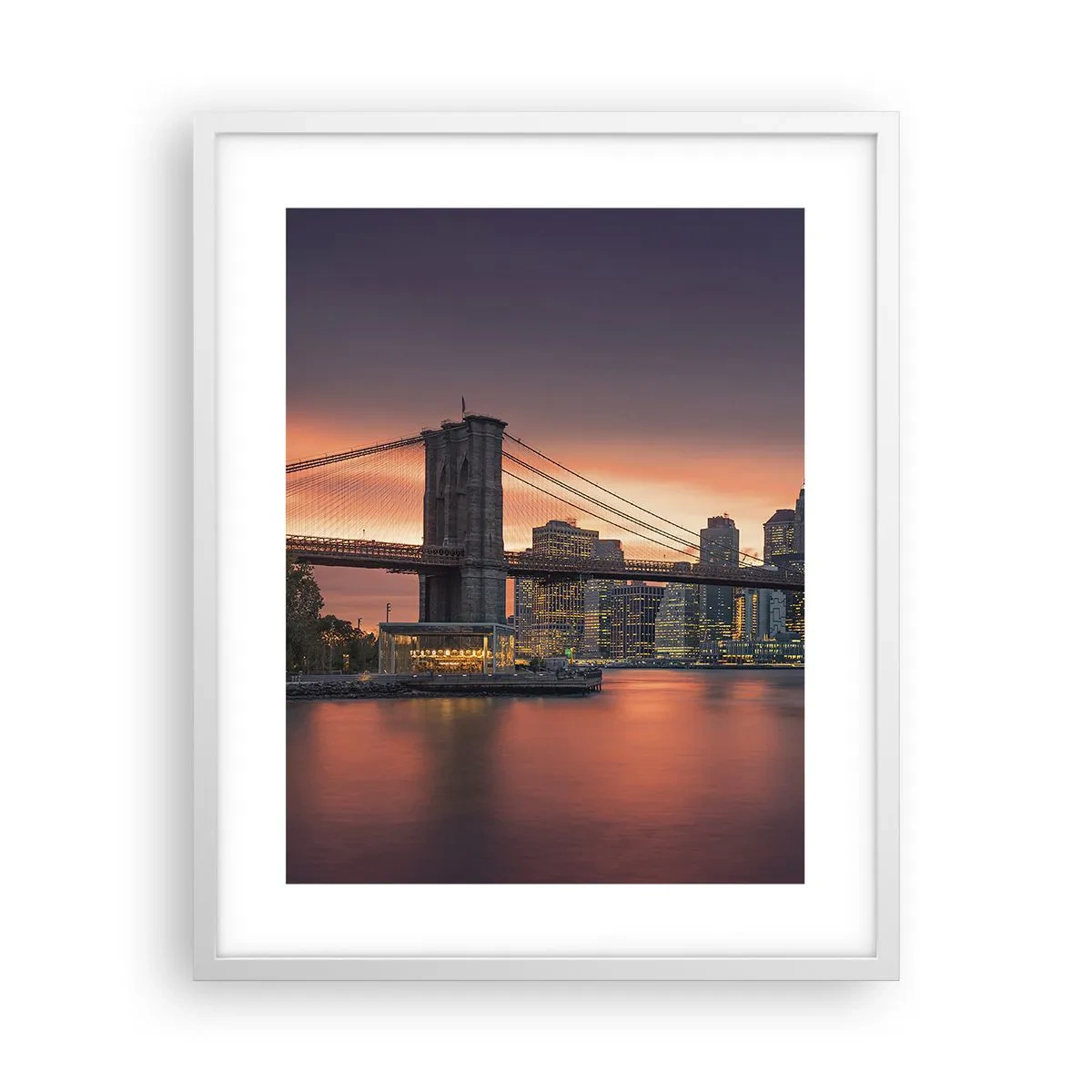 Affiche dans un cadre blanc - Poster - Immergé dans le silence lilas - 40x50 cm