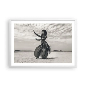 Affiche dans un cadre blanc - Poster - Danse des îles du sud - 70x50 cm
