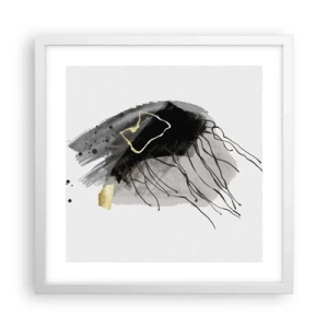 Affiche dans un cadre blanc - Poster - En noir et en or - 40x40 cm