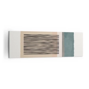 Impression sur toile - Image sur toile - Formes géométriques minimalistes dans des tons beiges et verts - 160x50cm - Tout est en ordre - Décoration murale moderne pour le salon et la chambre ARTTOR