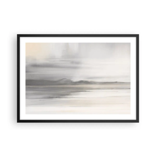 Affiche dans un cadre noir - Poster - Un paysage subtil aux tons gris et beige - 70x50cm - Distance réfléchie - Décoration murale moderne pour le salon et la chambre ARTTOR