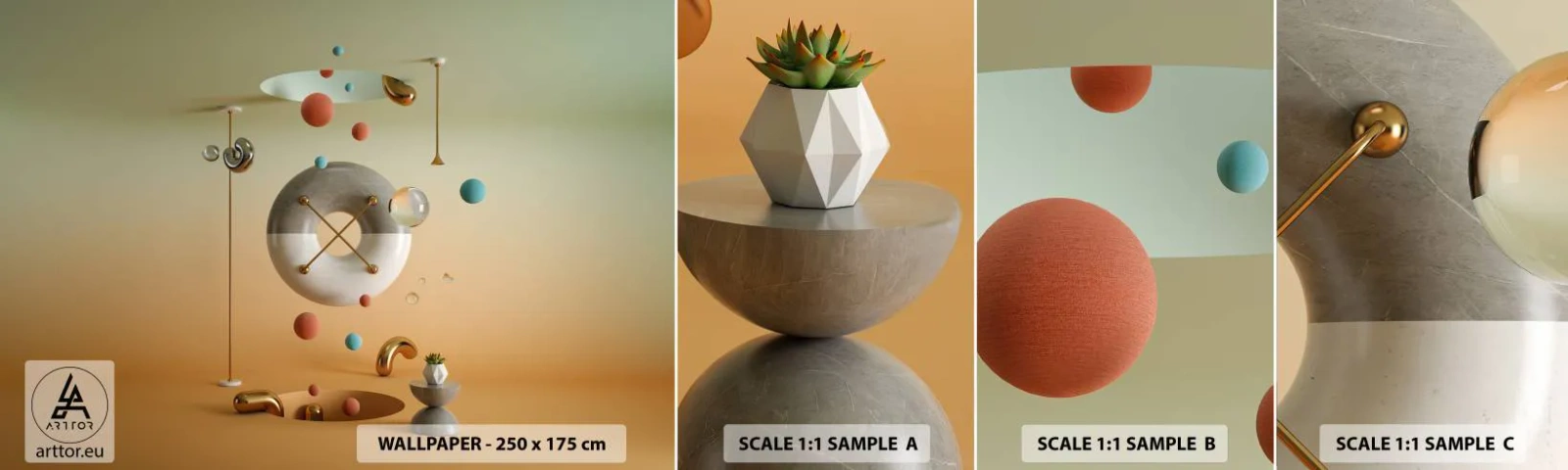 Échantillon De Papier Peint Standard Eco - Tout peut arriver - Abstraction, Surréalisme, 3D - 100x30 cm