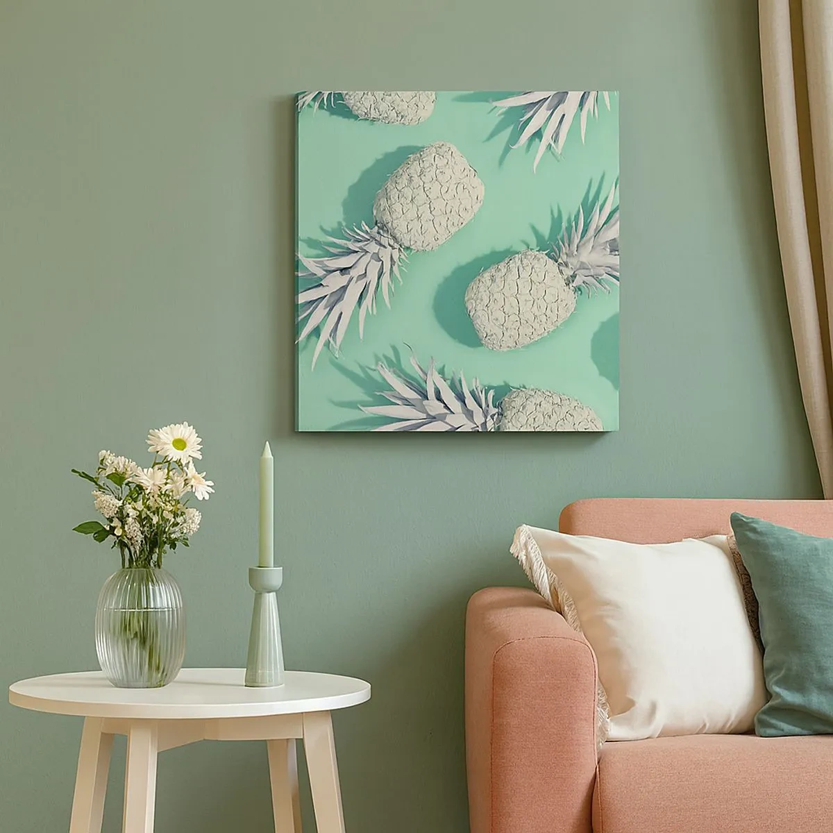 Impression sur toile - Image sur toile - Ils se combinent très bien avec la menthe - 30x30 cm