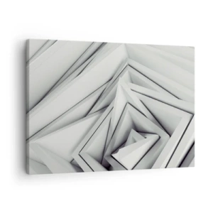Impression sur toile - Image sur toile - Une composition abstraite de formes géométriques dans des tons de gris. - 70x50cm - Bourgeon d’angles vifs - Décoration murale moderne pour le salon et la chambre ARTTOR
