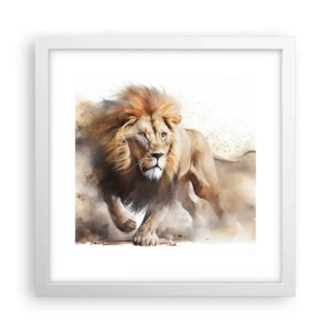 Affiche dans un cadre blanc - Poster - Le roi bougea - 30x30 cm