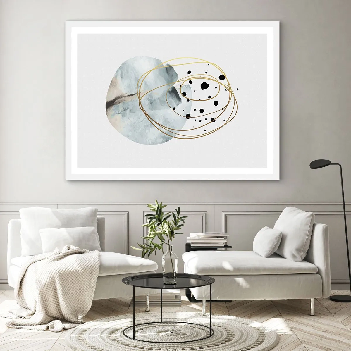 Affiche dans un cadre blanc - Poster - Emmêlement de l'espace - 91x61 cm