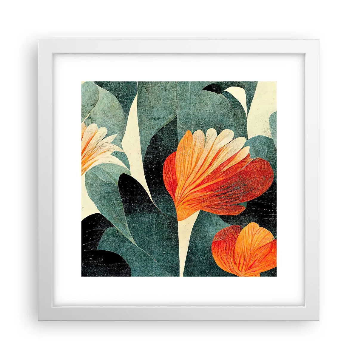 Affiche dans un cadre blanc - Poster - La chaleur des tropiques et la fraîcheur de la verdure - 30x30 cm