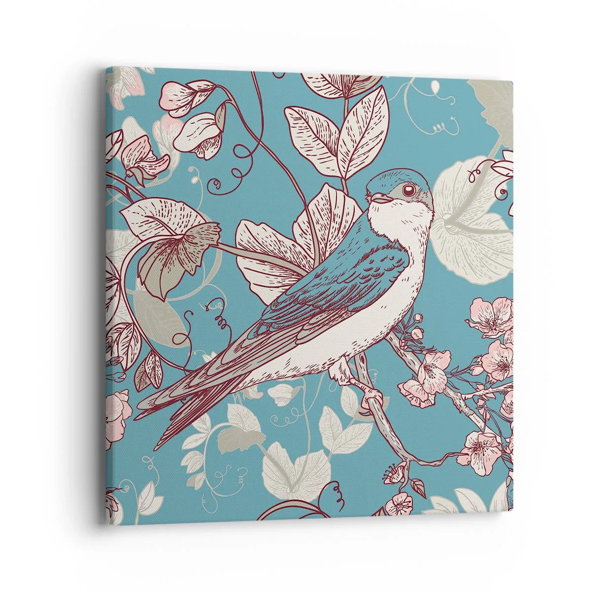 Impression sur toile - Image sur toile - Dans le bois blanc du rouge et de l'argent - 40x40 cm