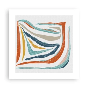 Affiche - Poster - Abstraction avec un sourire amical - 40x40 cm