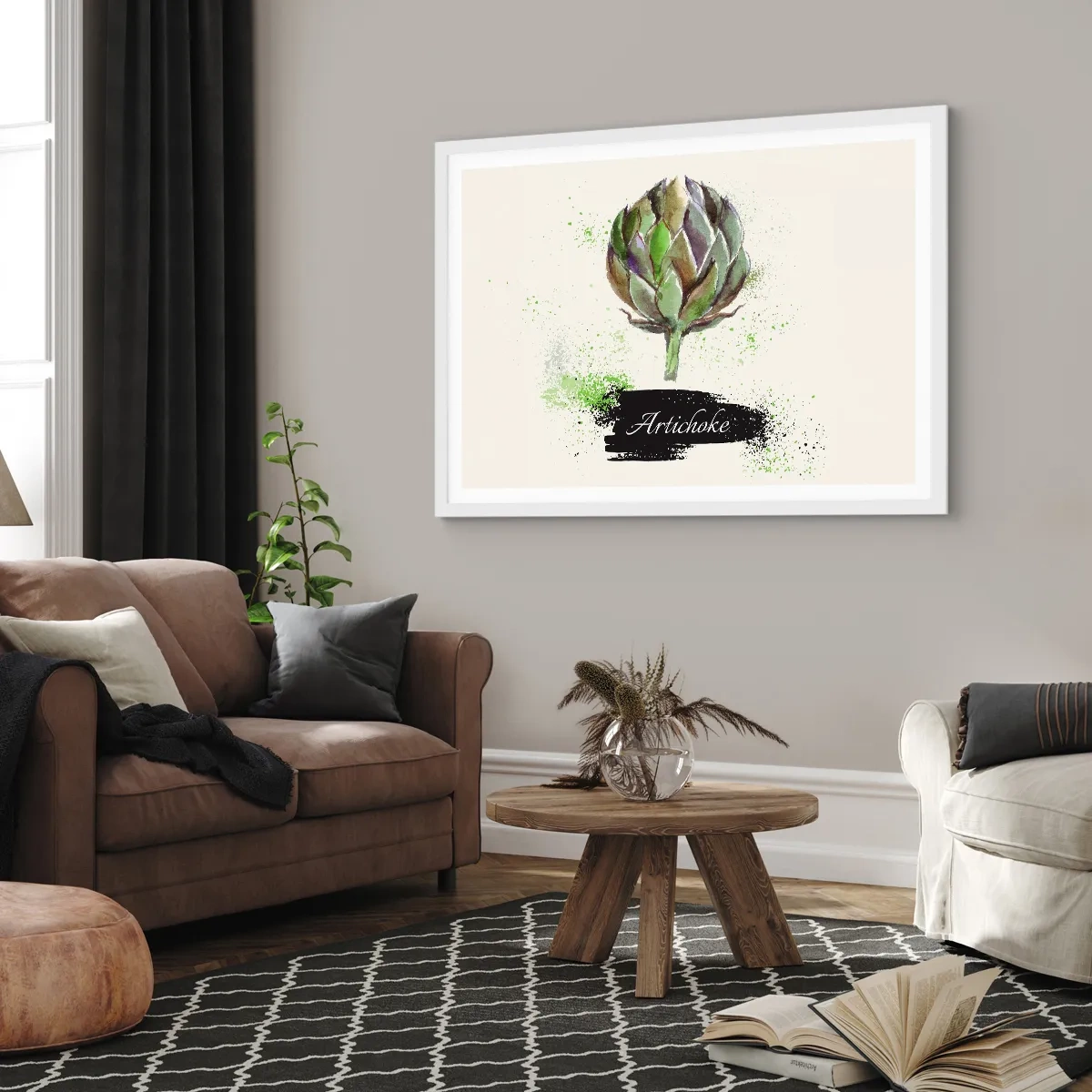 Affiche dans un cadre blanc - Poster - Vive les légumes! - 40x30 cm