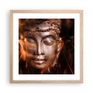 Affiche dans un chêne clair - Poster - Il n'existe qu'ici et maintenant - 40x40 cm