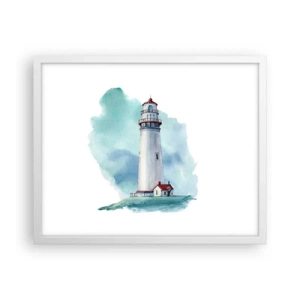 Affiche dans un cadre blanc - Poster - La douce sœur du bleu - 50x40 cm