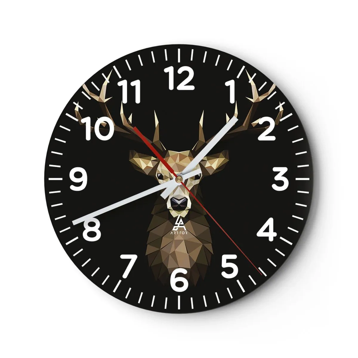Horloge murale - Pendule murale - Cerf cubique - 30x30 cm