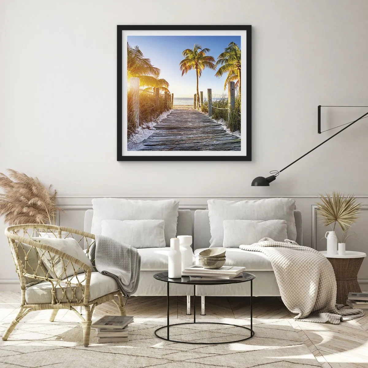 Affiche dans un cadre noir - Poster - Directement au paradis - 60x60 cm