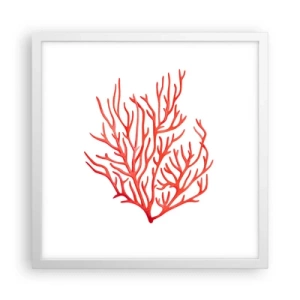 Affiche dans un cadre blanc - Poster - Filigrane de corail - 40x40 cm