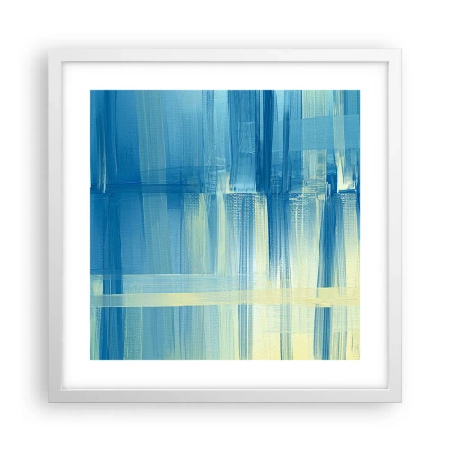 Affiche dans un cadre blanc - Poster - Composition en turquoise - 40x40 cm