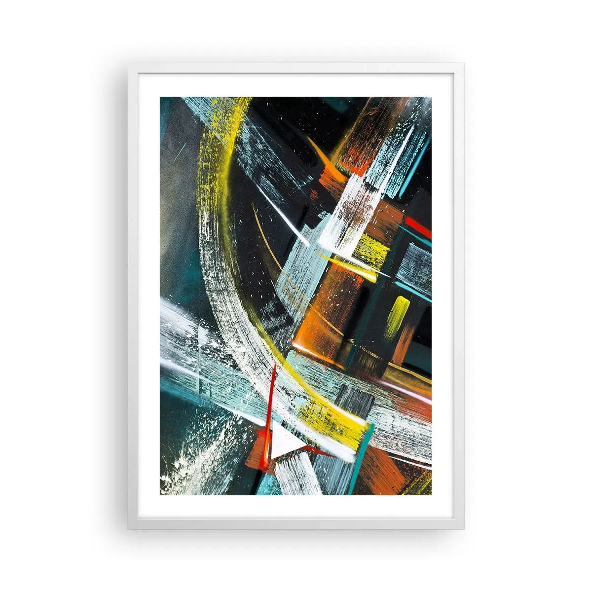 Affiche dans un cadre blanc - Poster - L'énergie du mouvement - 50x70 cm
