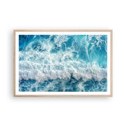 Affiche dans un chêne clair - Poster - Joyeusement et en sautant - 91x61 cm