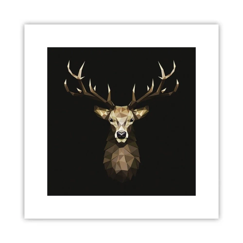 Affiche - Poster - Cerf cubique - 30x30 cm