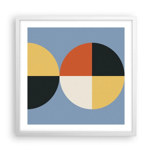 Affiche dans un cadre blanc - Poster - Regarde et compte - 50x50 cm