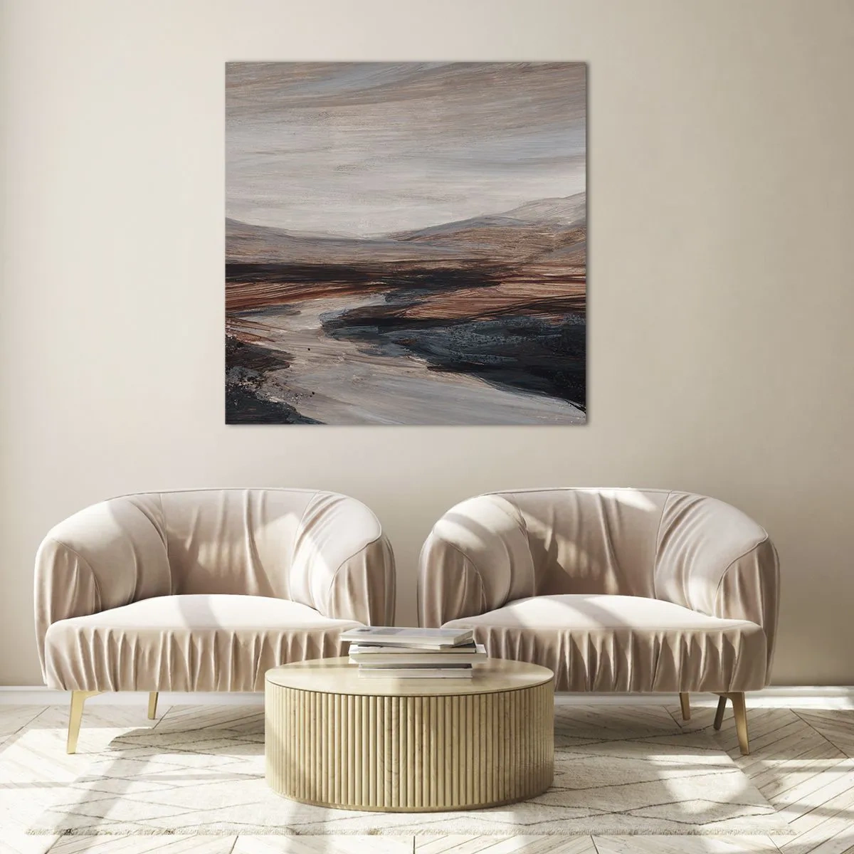 Impression sur verre - Image sur verre - Une vallée tranquille - 70x70 cm