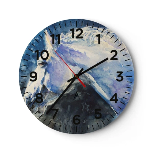 Horloge murale - Pendule murale - Portrait dans une lueur azur - 30x30 cm