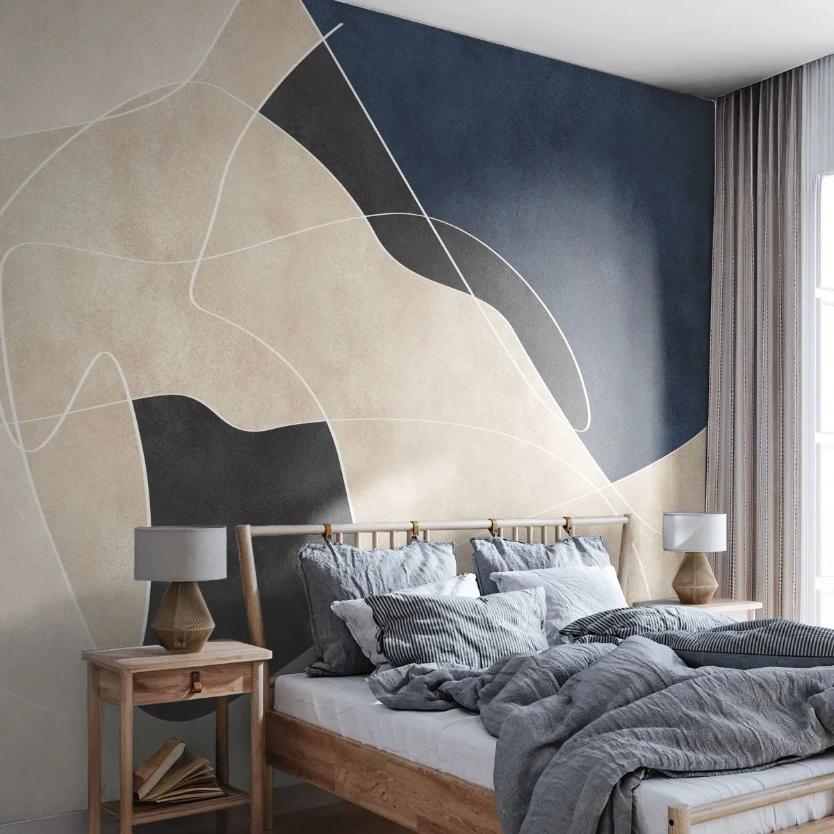 Papier Peint Photo Premium Canvas - Composition abstraite - contraste de couleurs - Moderne, Abstraction, Morceau - 250x175 cm