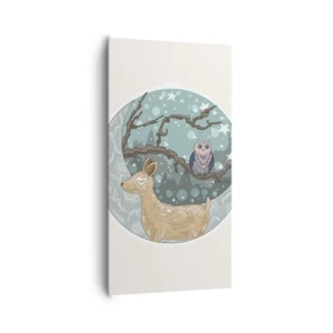 Impression sur toile - Image sur toile - Une nuit de conte de fées en forêt  - 65x120 cm