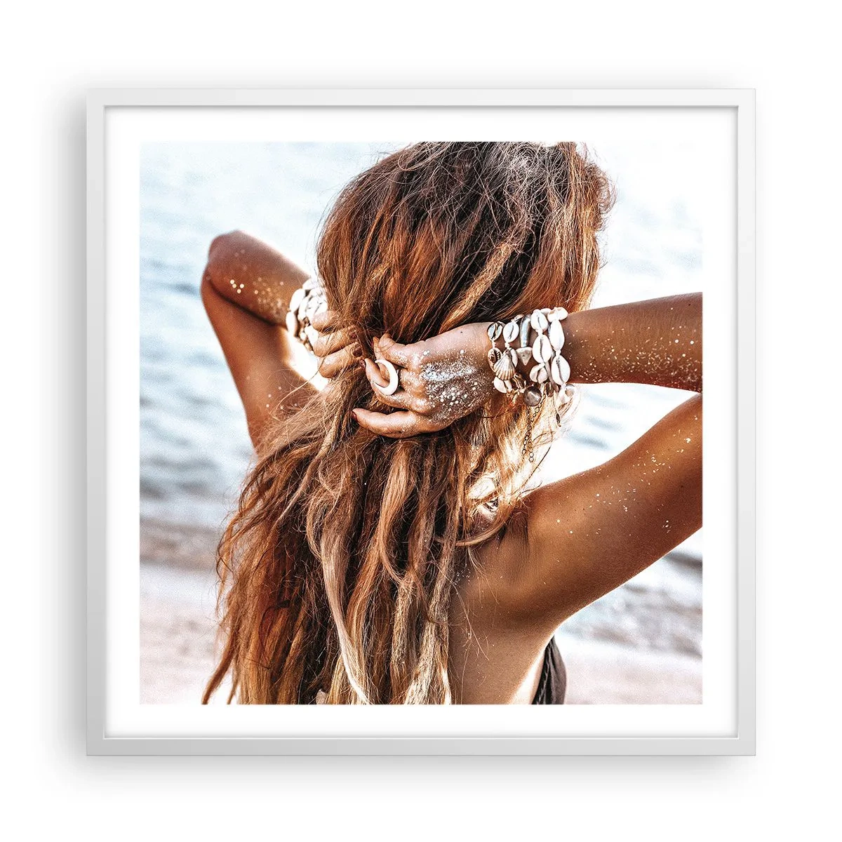 Affiche dans un cadre blanc - Poster - La soeur de l'eau et du soleil - 60x60 cm