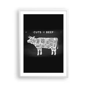 Affiche dans un cadre blanc - Poster - L'art de la découpe - 50x70 cm