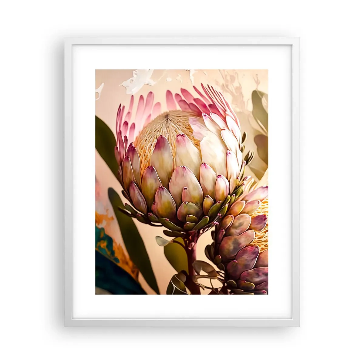 Affiche dans un cadre blanc - Poster - Tendrement embrassé - 40x50 cm