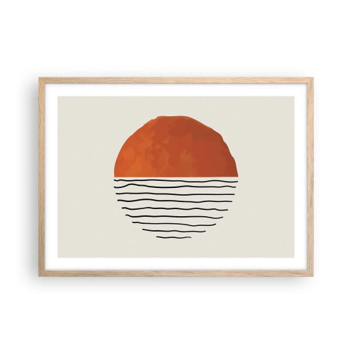 Affiche dans un chêne clair - Poster - Dans un climat japonnais - 70x50 cm