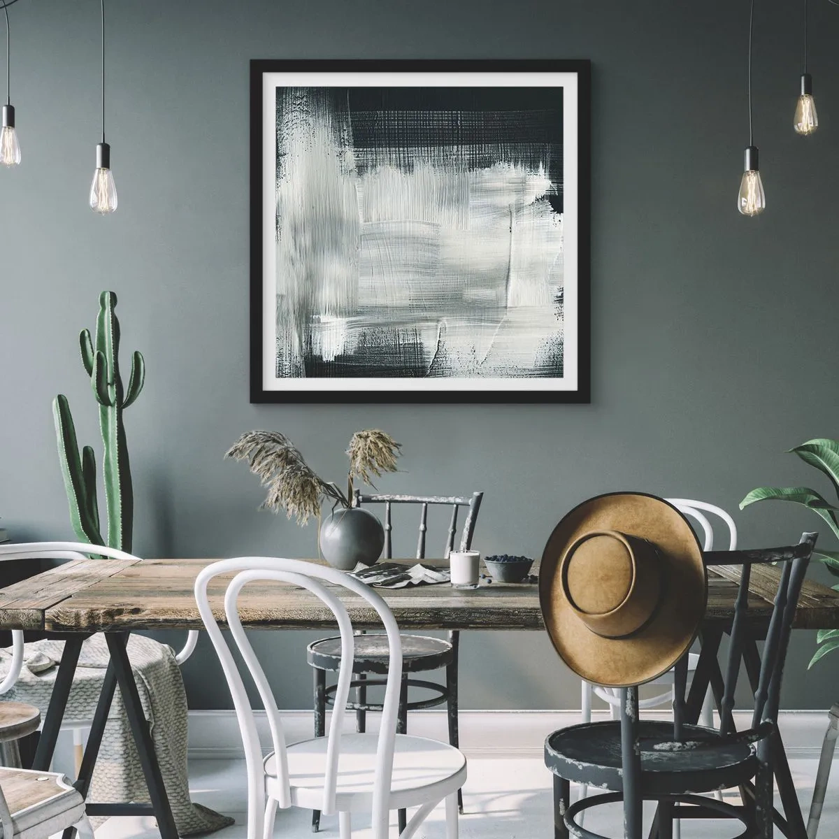 Affiche dans un cadre noir - Poster - Tissé à la verticale et à l'horizontale - 60x60 cm