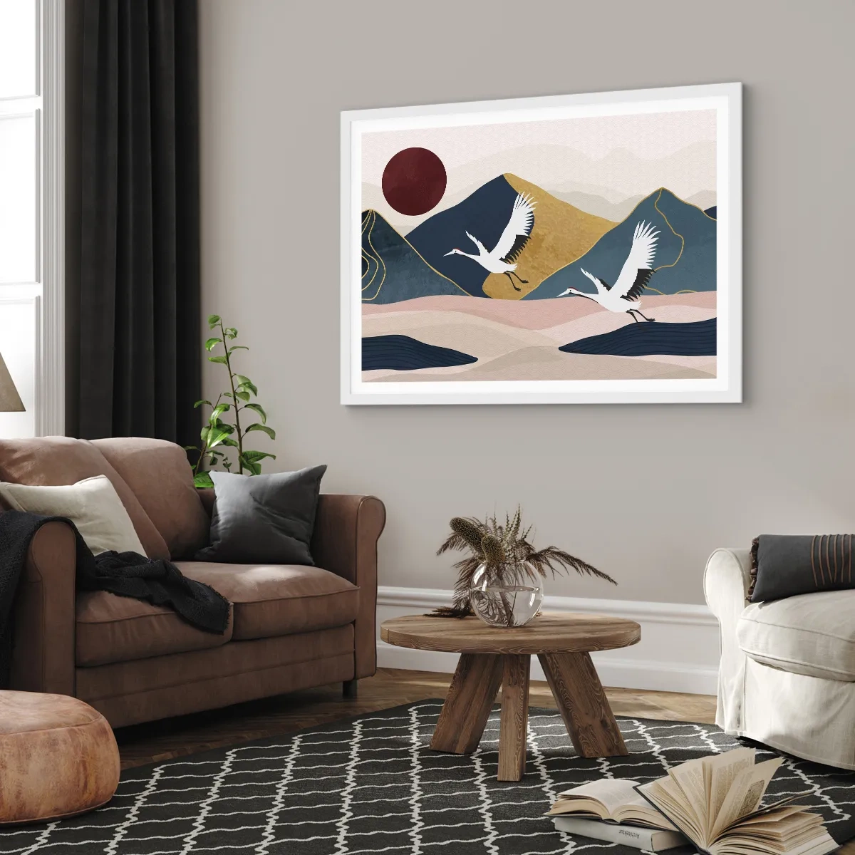 Affiche dans un cadre blanc - Poster - Encore une fois, la journée s'est ÉCOULÉE - 91x61 cm