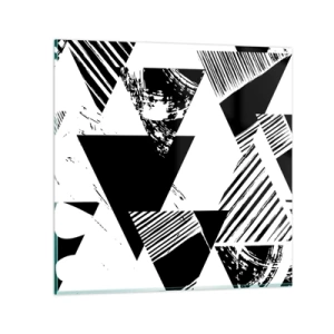 Impression sur verre - Image sur verre - Pluie de triangles - 60x60 cm