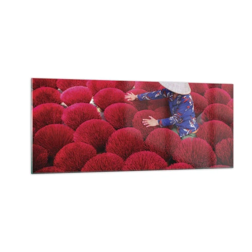 Impression sur verre - Image sur verre - Dans un champ de riz - 100x40 cm