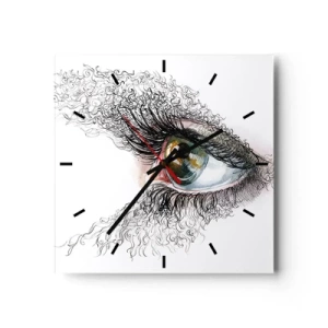 Horloge murale - Pendule murale - Un œil artistique avec un iris jaune-vert et des détails complexes. - 30x30cm - Regarde droit dans l'âme - Décoration murale moderne pour le salon et la chambre ARTTOR