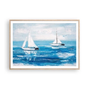 Affiche dans un chêne clair - Poster - Avec un ami à mes côtés - 100x70 cm