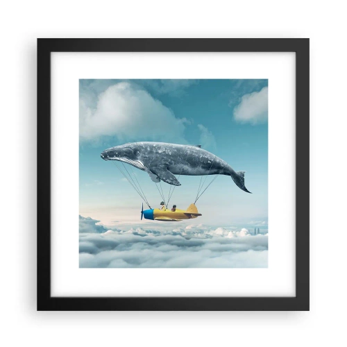 Affiche dans un cadre noir - Poster - Pourquoi pas? - 30x30 cm