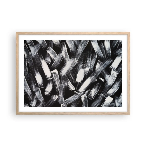 Affiche dans un chêne clair - Poster - L'abstraction dans l'esprit industriel - 70x50 cm