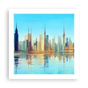 Affiche - Poster - Une métropole ensoleillée - 50x50 cm