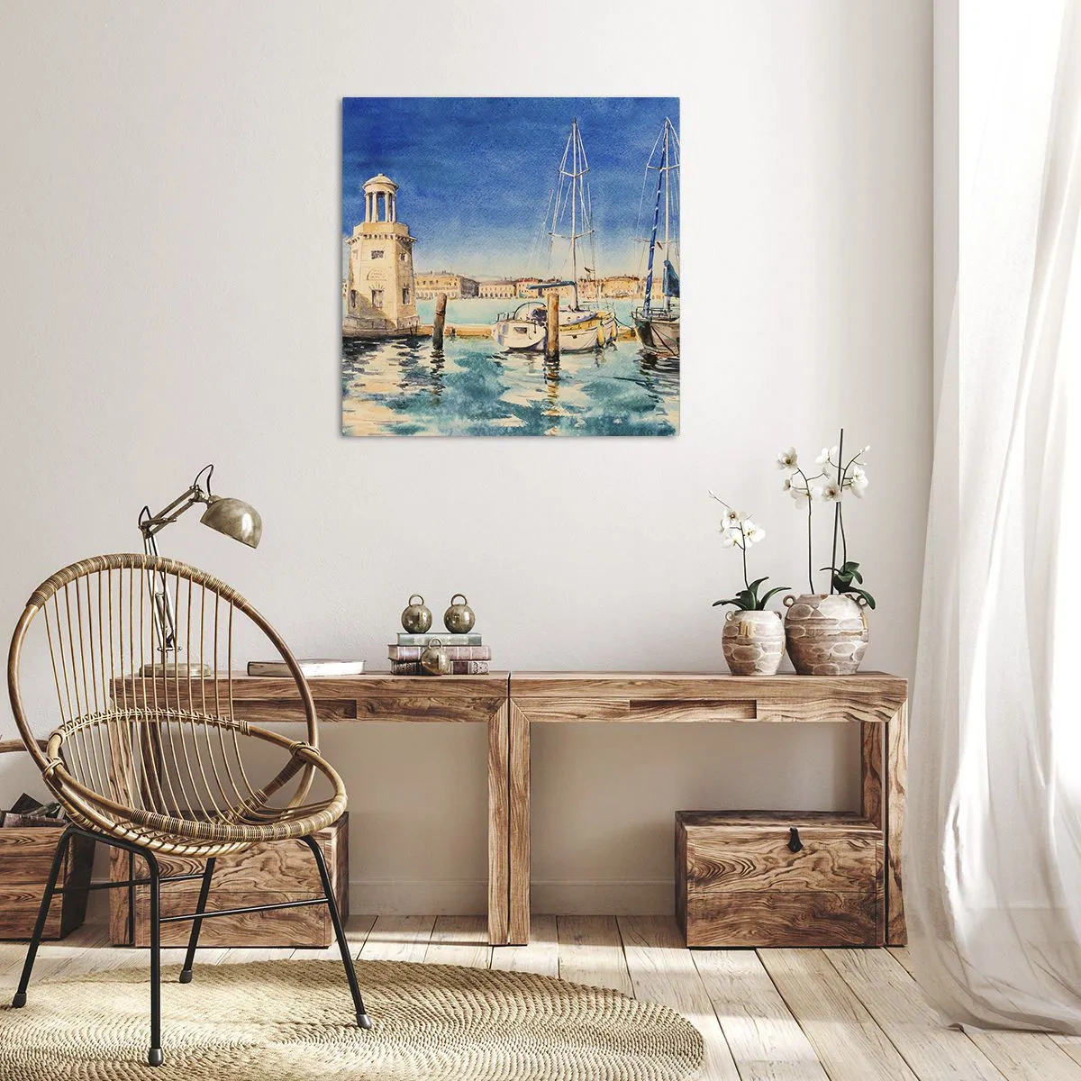 Impression sur toile - Image sur toile - Lagune ensoleillée - 30x30 cm
