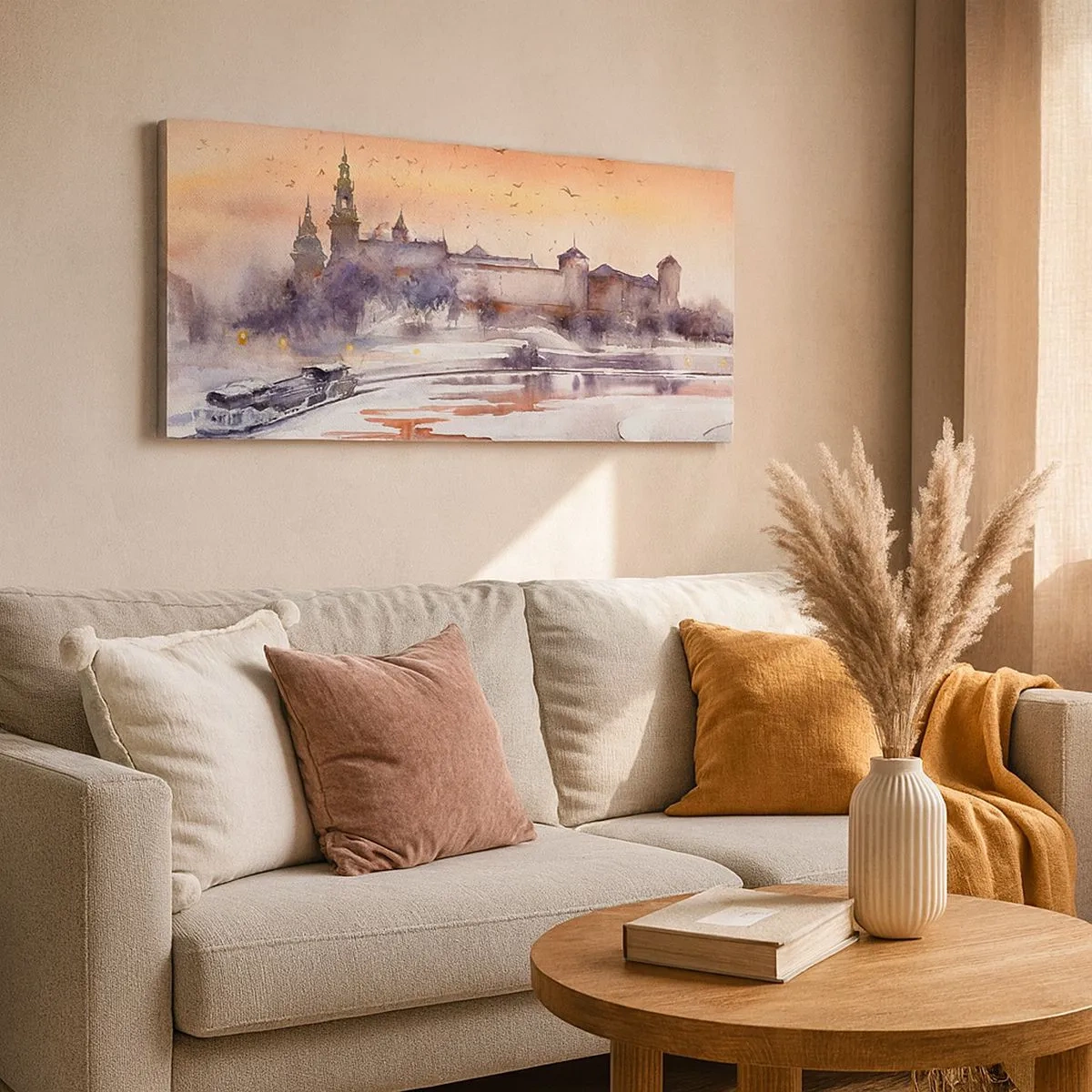 Impression sur toile - Image sur toile - Coucher de soleil royal - 100x40 cm