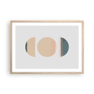 Affiche dans un chêne clair - Poster - Cercles après cercles - 70x50 cm