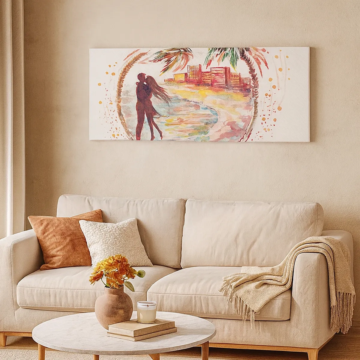 Impression sur toile - Image sur toile - Vacances romantiques - 30x30 cm