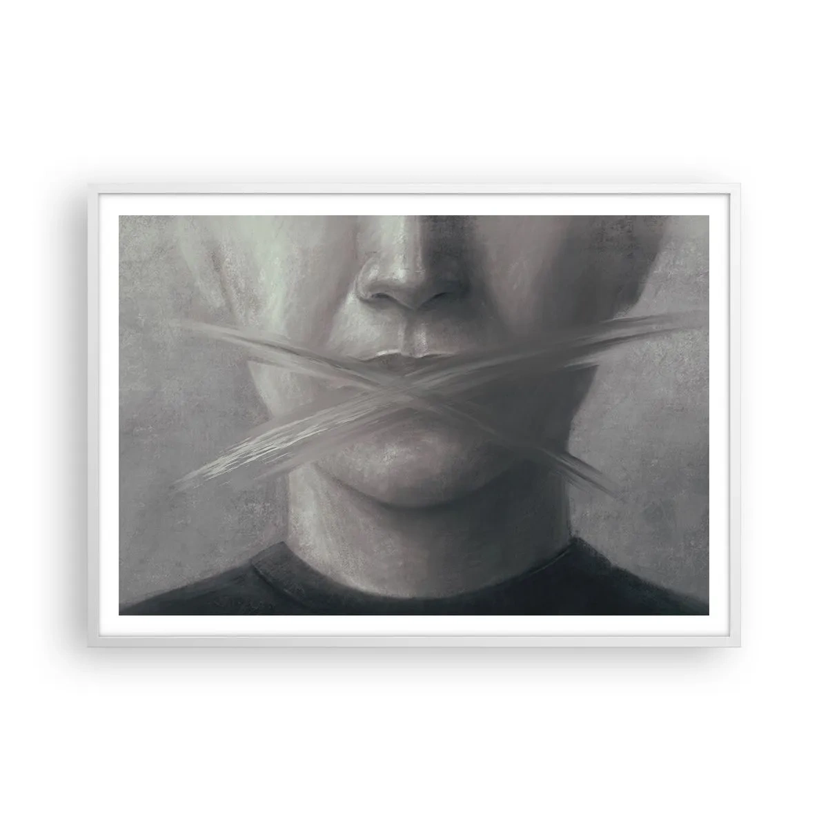 Affiche dans un cadre blanc - Poster - Sans mot - 100x70 cm
