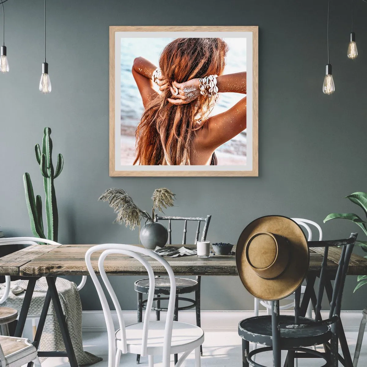 Affiche dans un chêne clair - Poster - La soeur de l'eau et du soleil - 30x30 cm