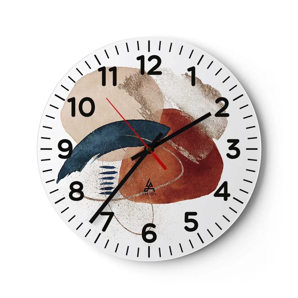 Horloge murale - Pendule murale - Composition ovale - 30x30 cm